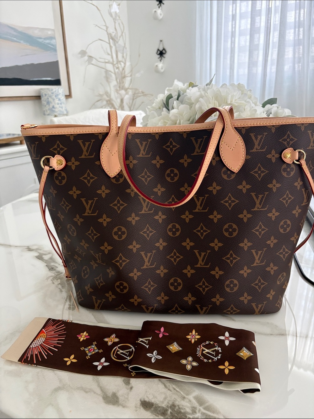 Louis Vuitton Brown Monogram Tote with Natural Vachetta Trim